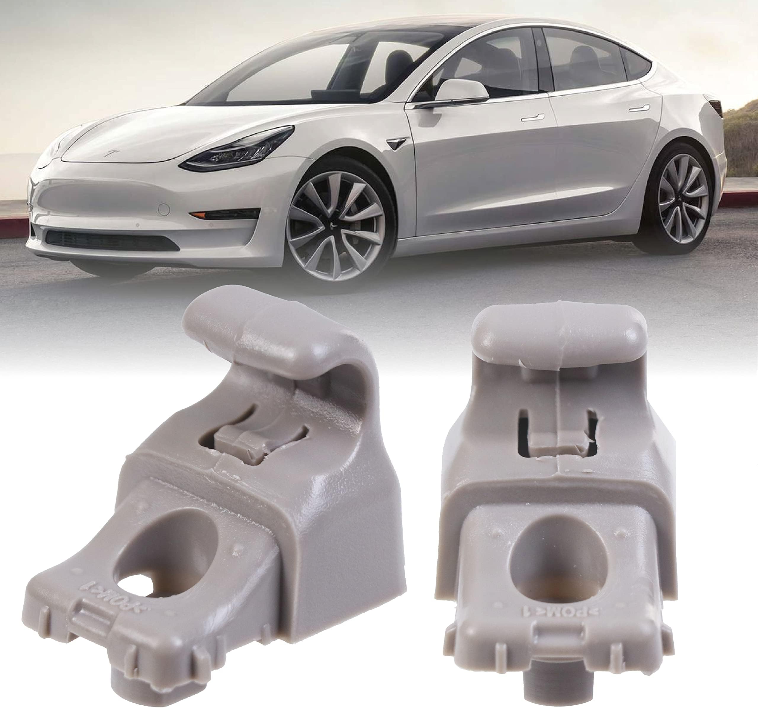 USR 17-20 Model 3 Interior Sun Visor Hook OE Replacement Clips Repair (1 Pair) - Compatible with 2017-2020 Tesla Model 3