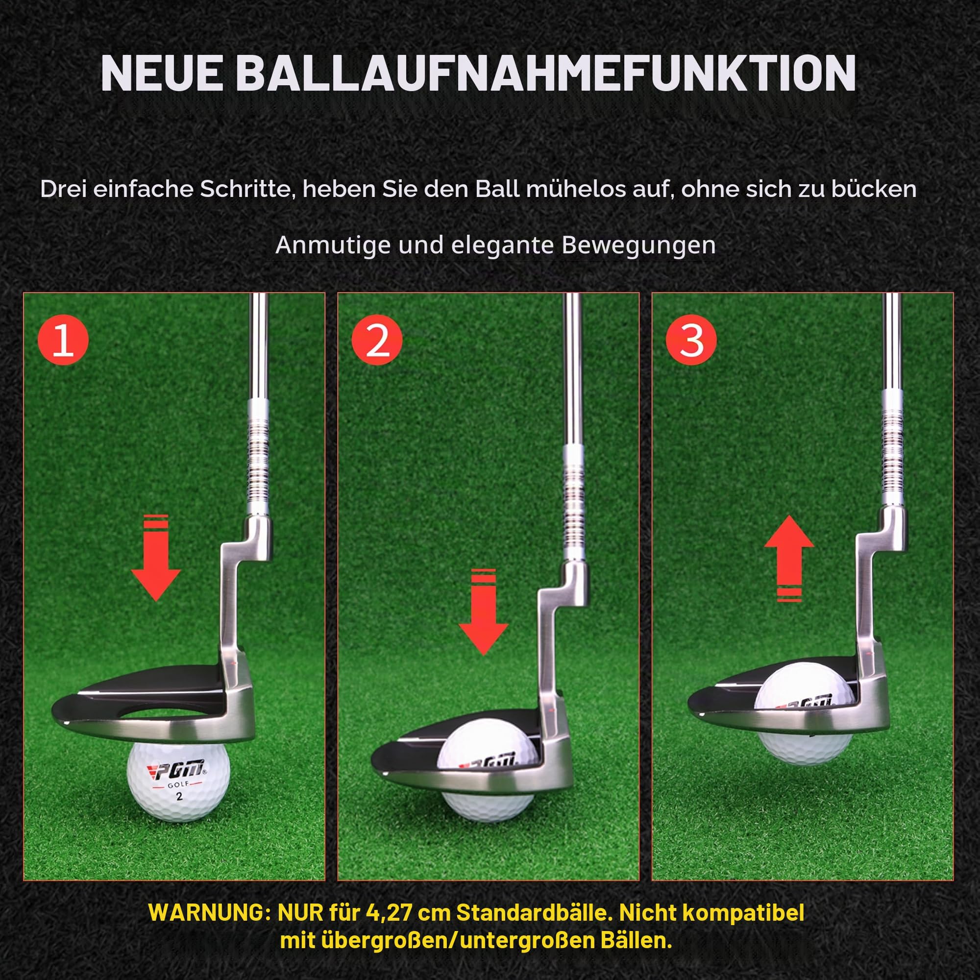 PGM Golf-Putter – Ultra niedriger Schwerpunkt – Stabilität – Professioneller Einzelschläger mit Sichtschnur