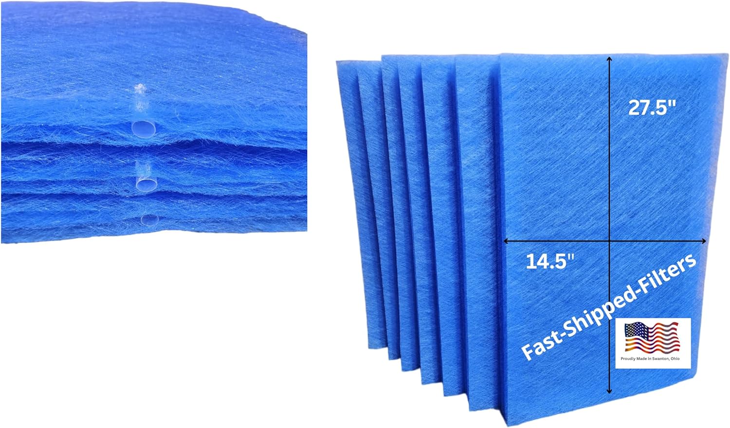 Fast-Shipped-Filters 7 Pack 16x30 Replacement Filter Pads Compatible with PremierOne Pure Flo MS-1630 P6100 Air Cleaner 16x30 Refill Blue