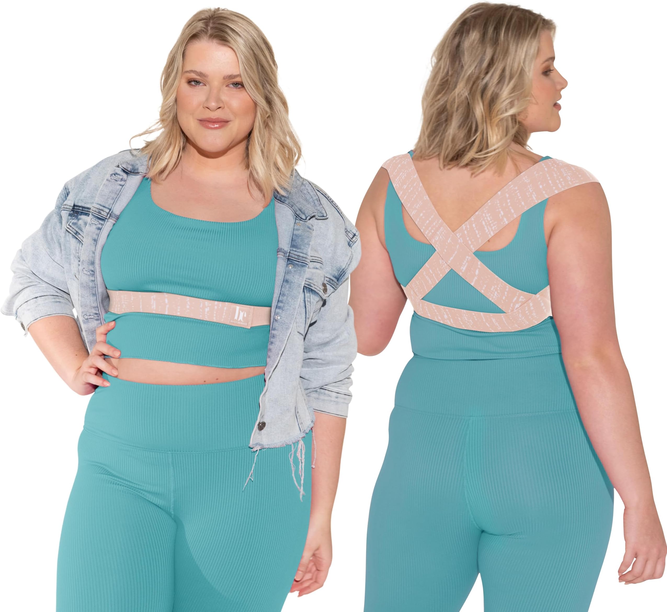 BackEmbrace Posture Corrector for Women and Men - Made in USA - Slim and Adjustable Shoulder Brace - Back Brace for Back Pain Relief - Sand Drizzle XL