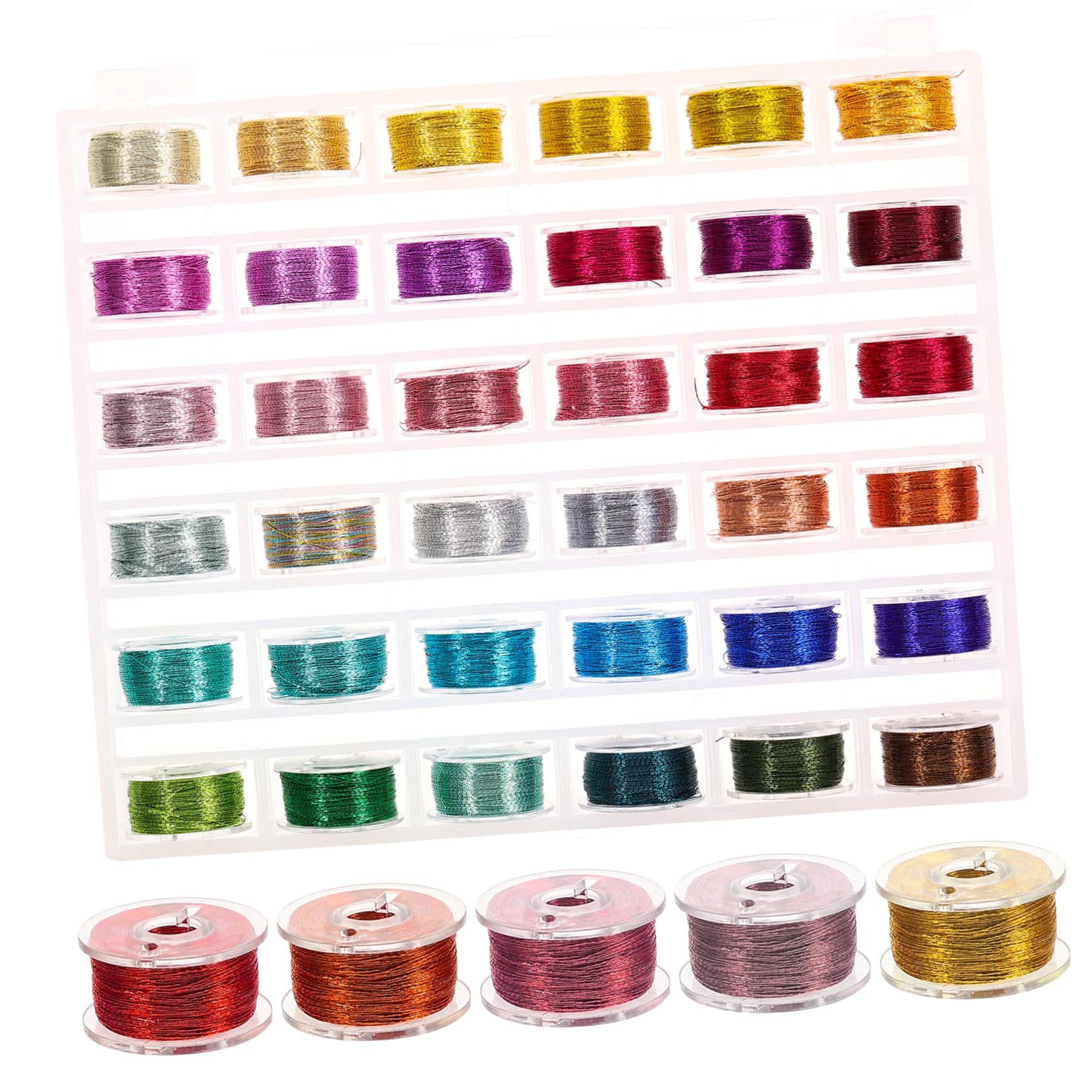 ERINGOGO Gold Silver Embroidery Thread Lightweight Metallic Threads Decorative Sewing Strings for DIY Projects