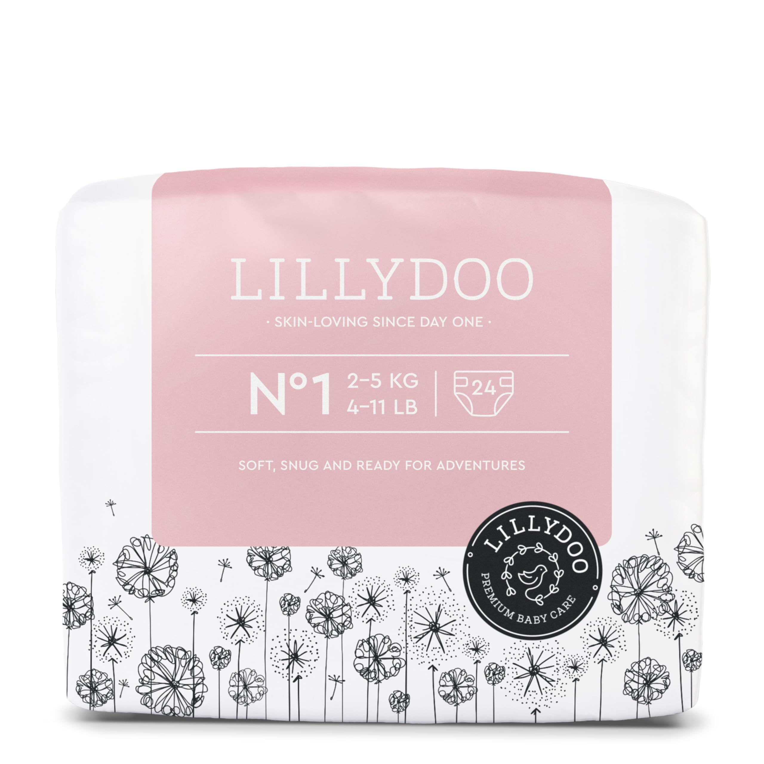 Pañales LILLYDOO delicados con la piel - talla 1 (2+ kg), caja de medio mes (72 unidades), protección contra fugas, suaves, sin perfumes ni lociones y dermatológicamente probados — view 32