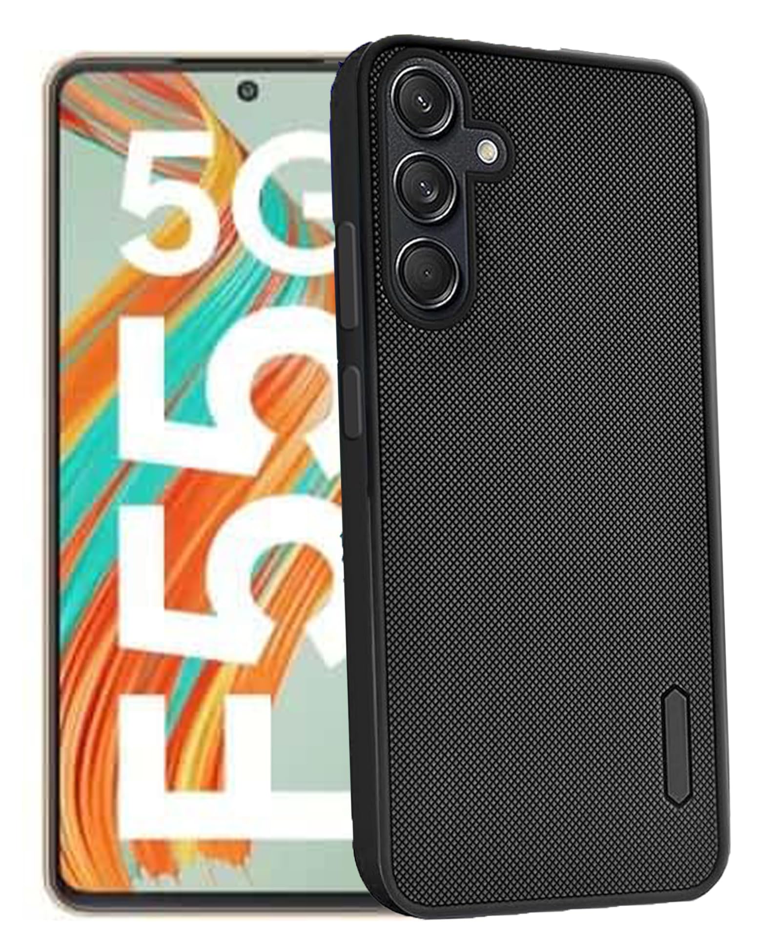 FabeKee Back Cover Case for Samsung Galaxy F55 5G Slim & Lightweight | Ultra-Premium Dotted Design | Camera Protection Bump | Fabric Texture Back Case Cover TPU, Black (Samsung Galaxy F55 5G) (B0D8SX25GJ) Amazon Price History, Amazon Price Tracker