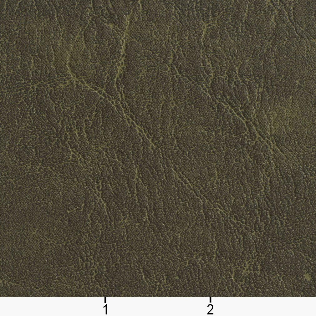 Dark Green Distressed Outdoor Indoor Faux Leather Upholstery Vinyl by The Yard - SKU: Laney Moss