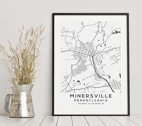 Miniatura 6 de Map of Minersville, Pennsylvania, Light 2 (8x10)