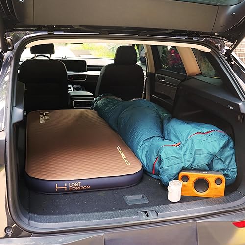 Miniatura 4 de LOSTHORIZON Colchón de campamento de aire y espuma, almohadilla de dormir autoinflable, 3 pulgadas de grosor, con saco inflable, delgado individual