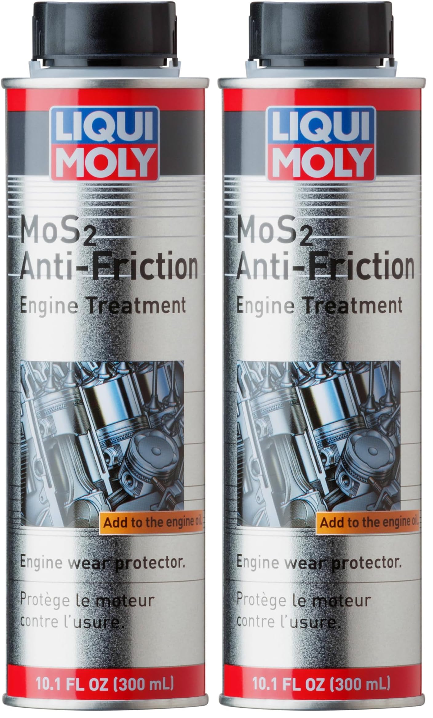 Engine Treatment, 300 ml | MoS2 Anti-Friction | Oil Additive | Pack of 2