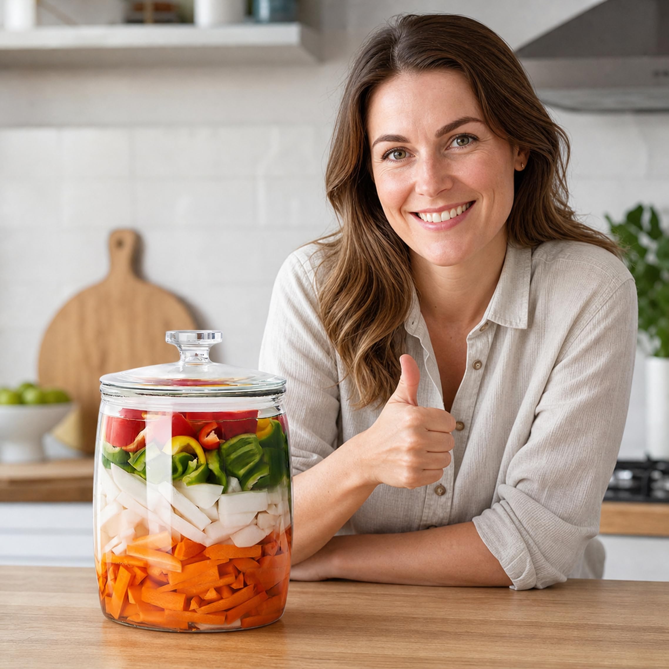 Pot à biscuits en verre avec couvercle, grands récipients alimentaires transparents de 4, 25 l, boîte en verre épais sans plomb pour affichage de produits secs, farine sucre, riz, bonbons
