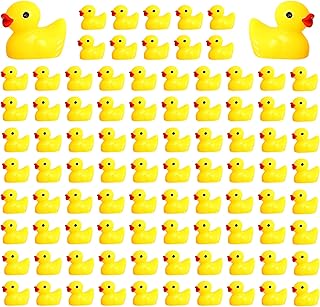 Tindobewan 100 PCS Tiny Ducks Mini Resin Ducks Miniature Duck Figures Ornament for Craft, Garden, Aquarium, Home Decorations（Yellow）