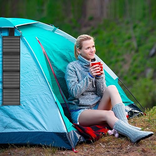 Miniatura 7 de Paneles solares portátiles de 20 W, panel solar plegable con tipo C y USB A para camping, mochilero, viajes, carga rápida, IP65 para iPhone, iPad,