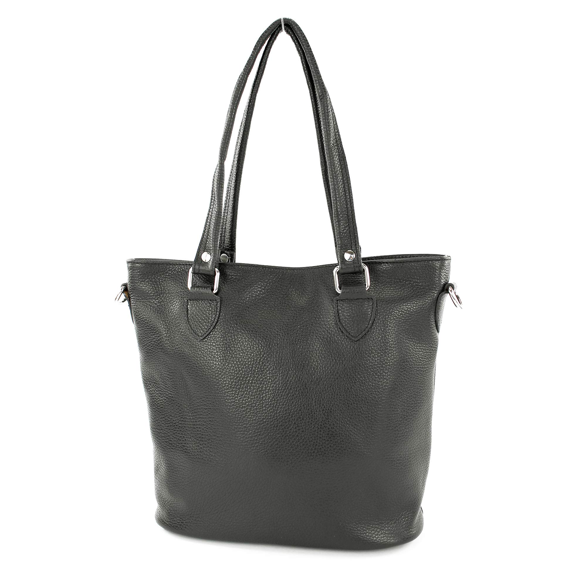 modamoda de T215 Damen Leder Schultertasche Shopper, handmade in Italy