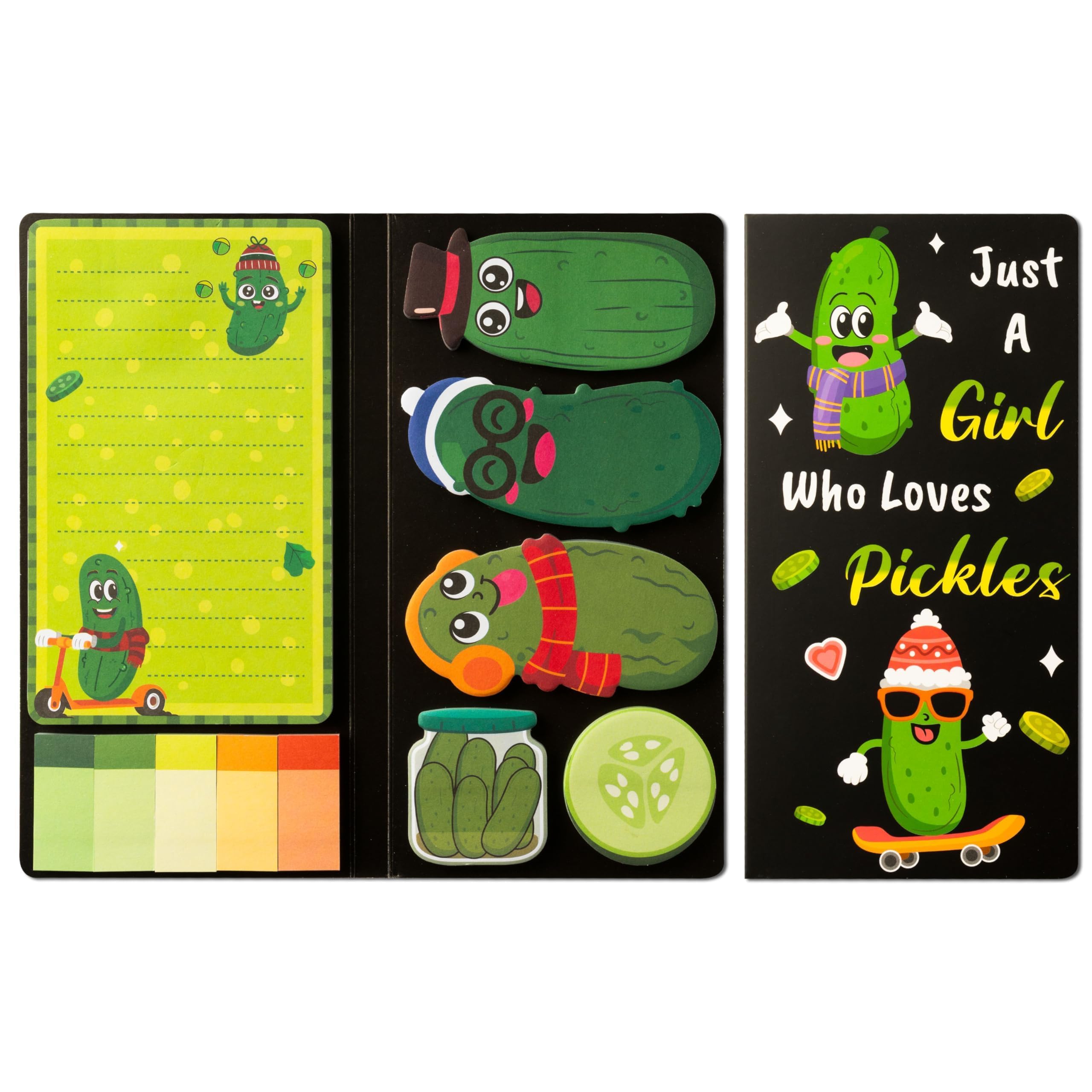 GROBRO7 Cartoon Pickles Sticky Notes Set Christmas Pickle Notepad