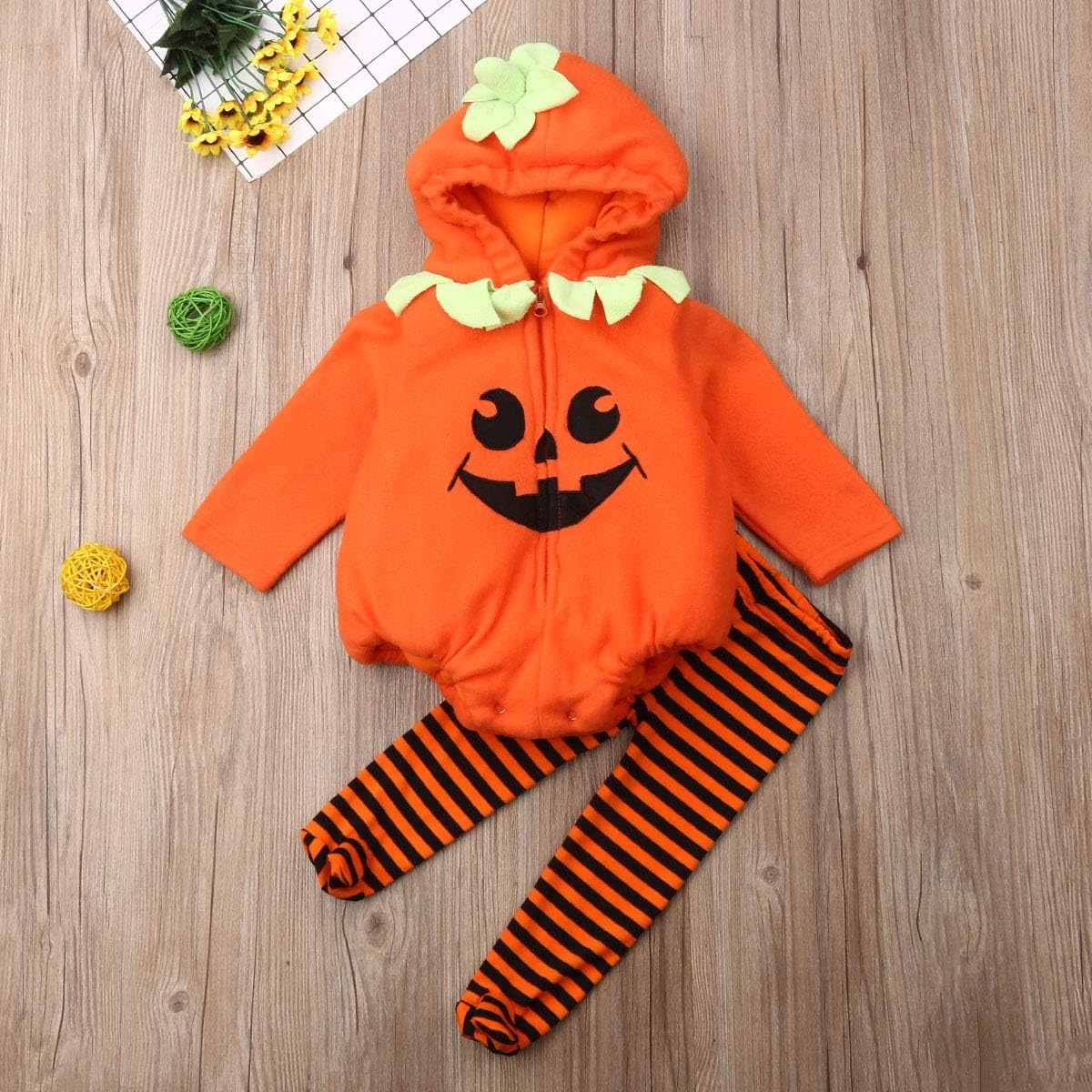Merqwadd Infant Toddler Baby Boys Girls Halloween Pumpkin Costume Cute Outfits - Image 2