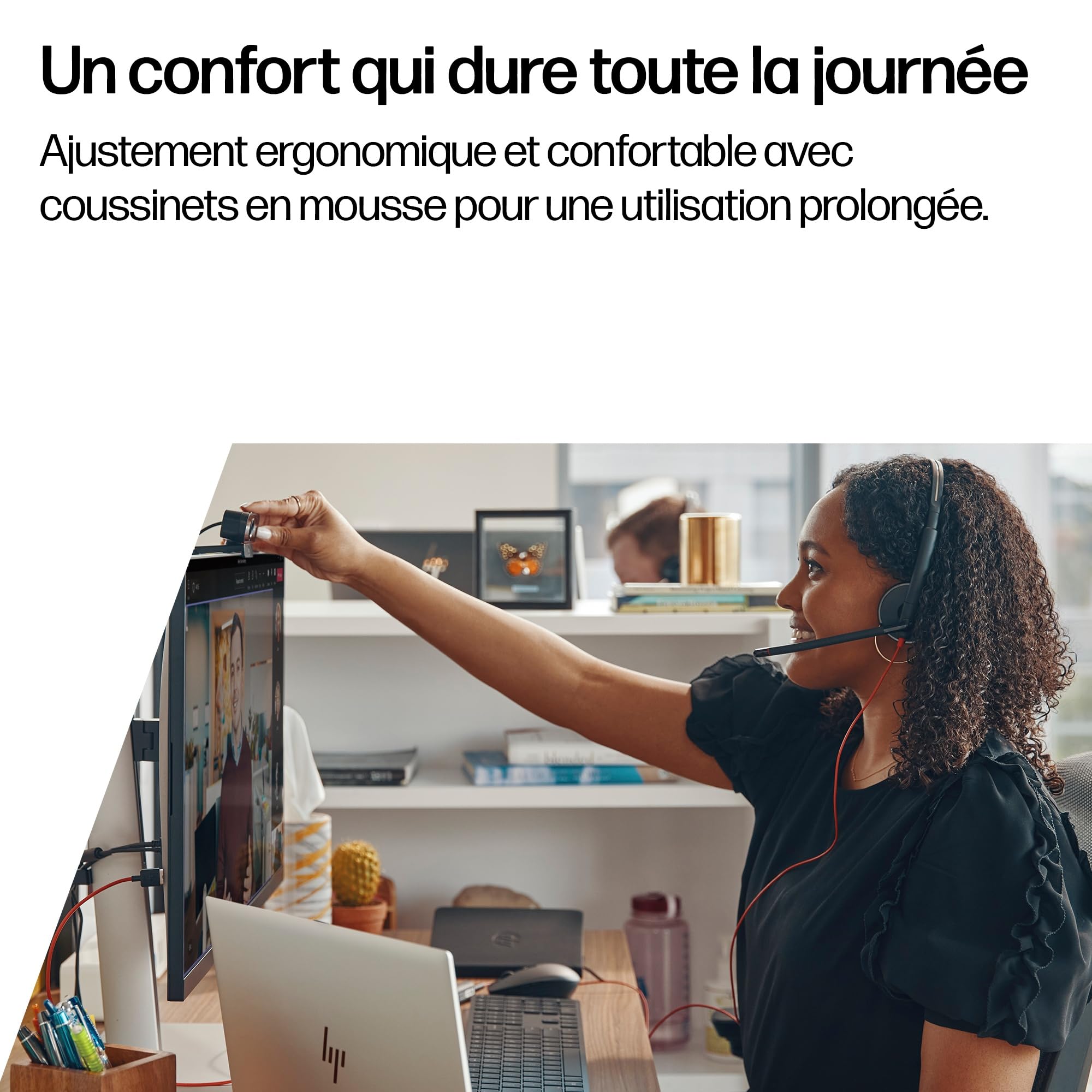 Micro-casque filaire Poly Blackwire 3220 – Microphone antibruit – Conception binaurale – Connexion à un PC/Mac via USB-C ou USB-A – Fonctionne avec Teams, Zoom