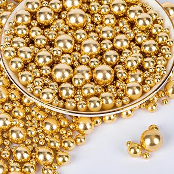 Twisweet Sugar Pearls Gold 130 g Edible Sprinkles for Cake Decoration