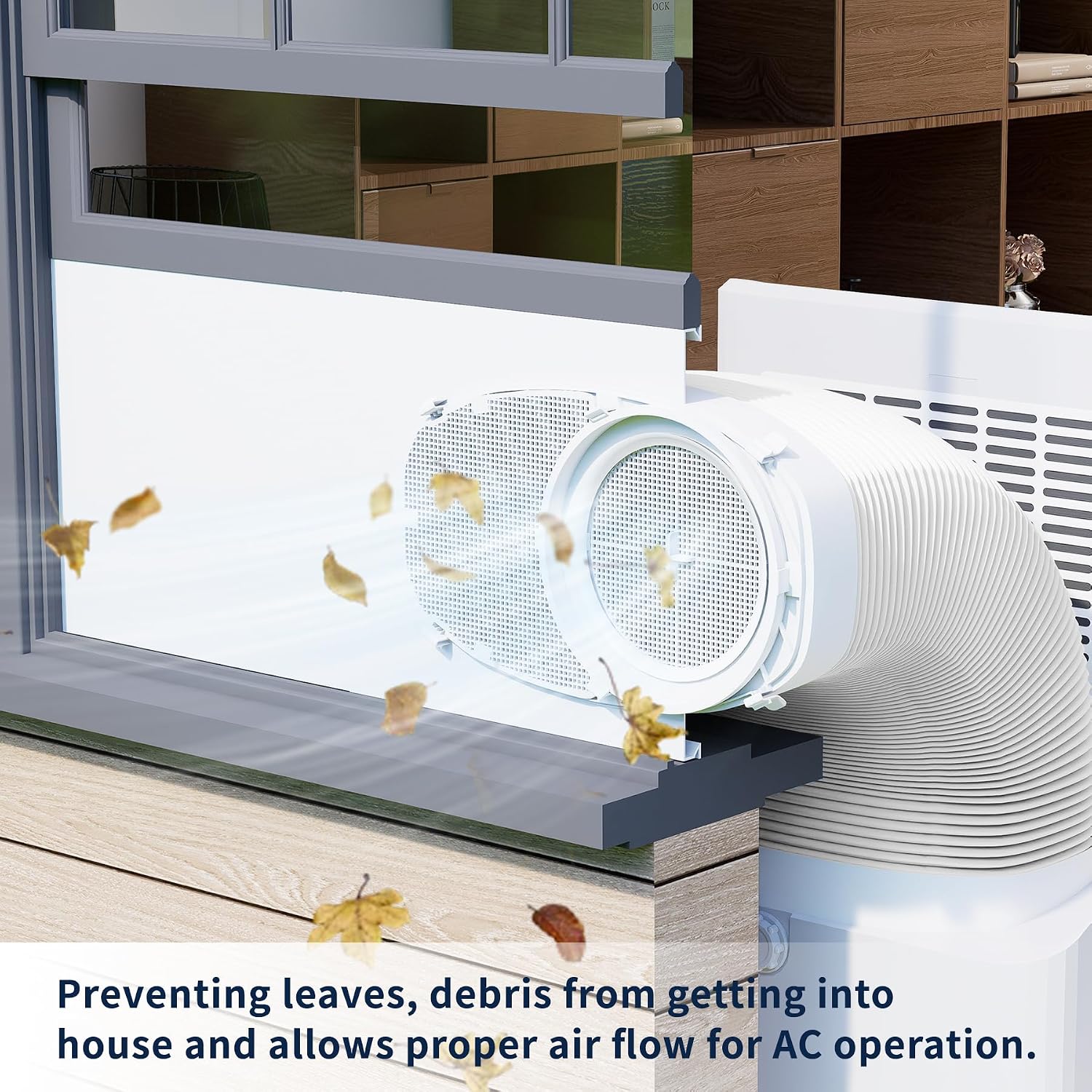 Mesh Guards Compatible with Midea Duo Portable Air Conditioner Hose, AC Vent Exhaust Hose Screen Guard, Keeps Leaves & Unwanted Debris Out,Easy Installation (White)
