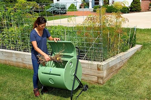 Miniatura 5 de Mantis – Compostador rotatorio ct08002 – Engineered para hacer compost rápido – Holds 37 galones – Funda para rollos directa al jardín