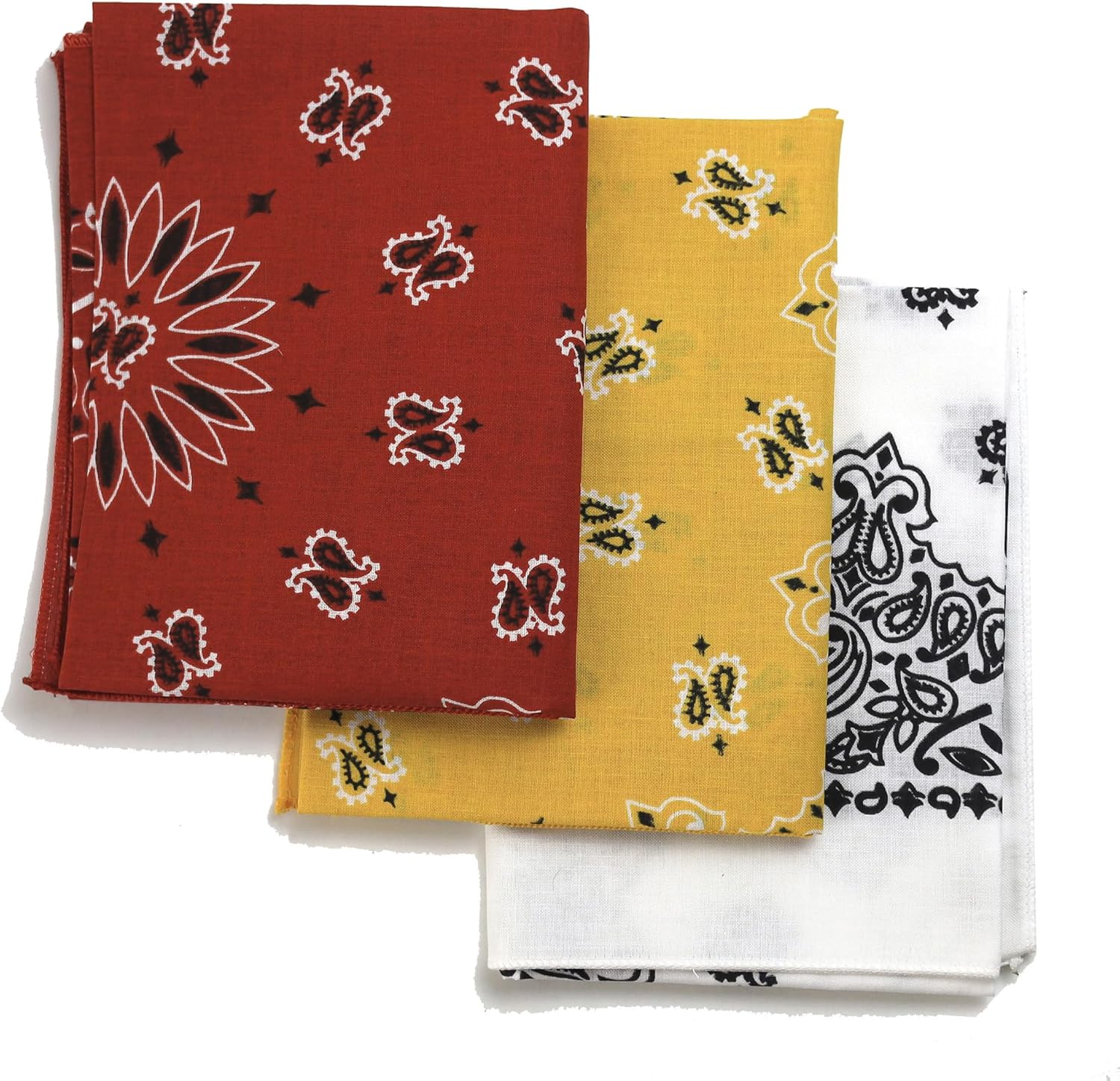 Bandanas for Men & Women 3-Pack Cotton Bandanas in Football Team Colors - Football Game Day Accessories and Gifts for Fans