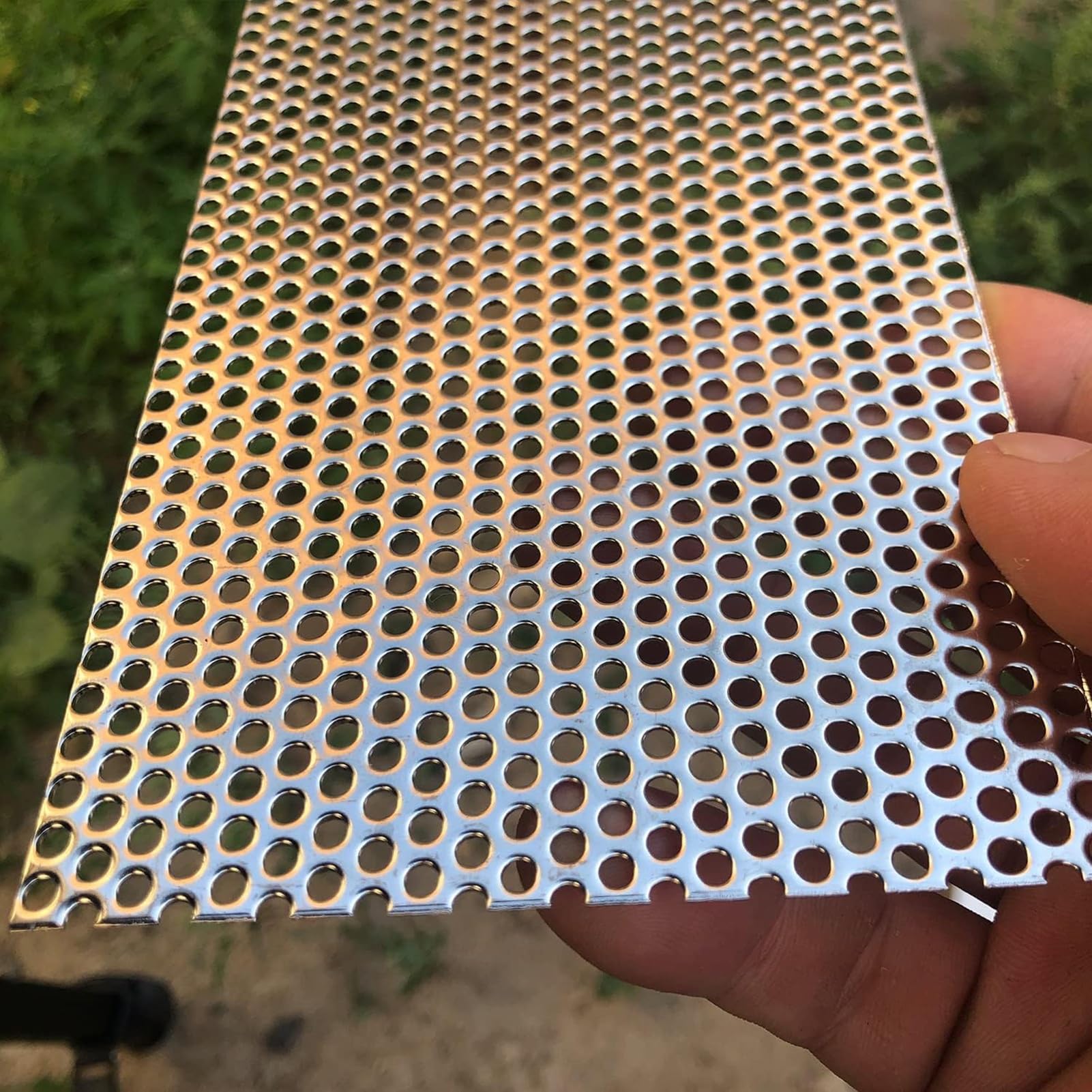 Płyta perforowana ze stali nierdzewnej, Perforowana siatka ze stali nierdzewnej 304 z otworami oczkami 1-10 mm, srebrna, wiele rozmiarów(5mm Mesh,20x20cm)