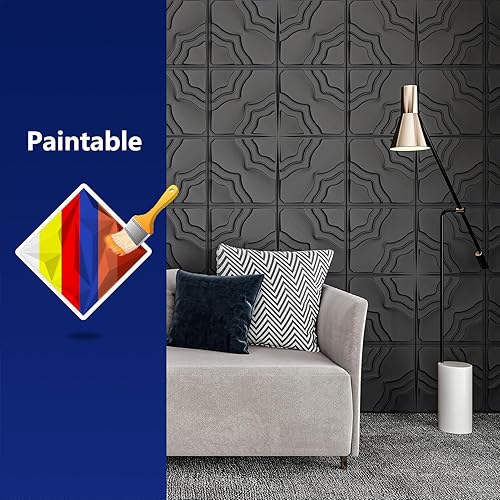 Miniatura 7 de Art3dwallpanels Paquete de 33 paneles de pared 3D, 2 paneles de pared texturizados de PVC con efectos diferentes para decoración de pared interior,