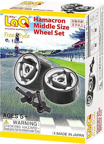 LaQ Free Style HAMACRON - Juego de ruedas de tamaño medio | 12 piezas | Edad 5+ | Bloque de juguete de construcción creativa y educativa | Fabricado