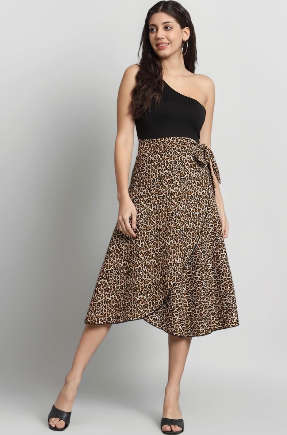 BF Body Figure Tiger Print Wrap Around Skirt for Girls, Tiger Print Skirt for Girls, Western Wrap Around