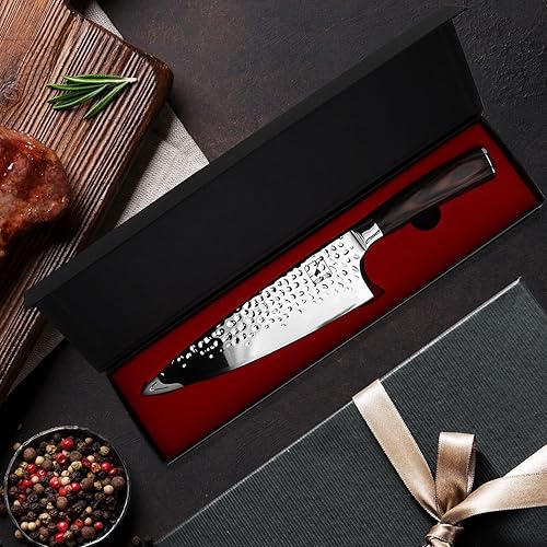 Miniatura 9 de imarku Cuchillo de chef  Cuchillo de cocina profesional de 8 pulgadas, cuchillo japonés de acero inoxidable de alto carbono, cuchillos de chef con