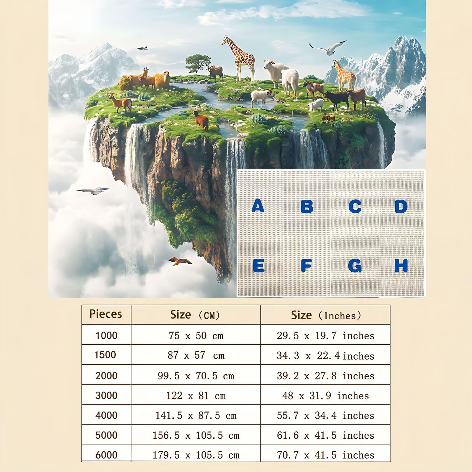 Puzzle 2000 Teile, Holzpuzzle Erwachsene 99 x 70 cm, Kniffliges Denksport Spiel, Großer Puzzlespaß für anspruchsvolle Liebhaber,Familienspiel, Puzzles für Dekor und Geschenk Tier kleine Insel-2 f0-160