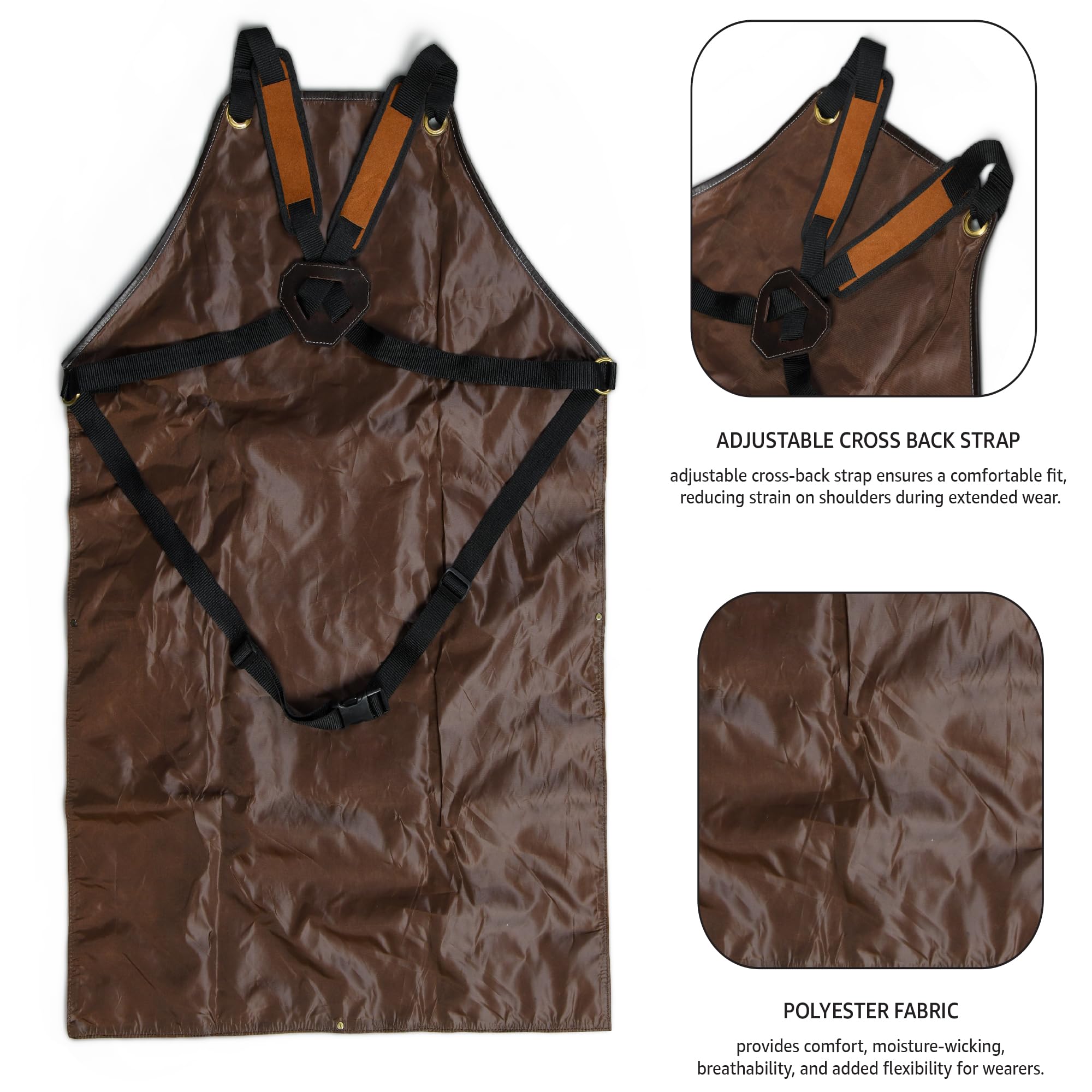 CRSUSUKJ Delantal De Cuero Para Carpintero Y Trabajo – Resistente Con 3 Bolsillos Portaherramientas, Ajustable Para Hombre Y Mujer