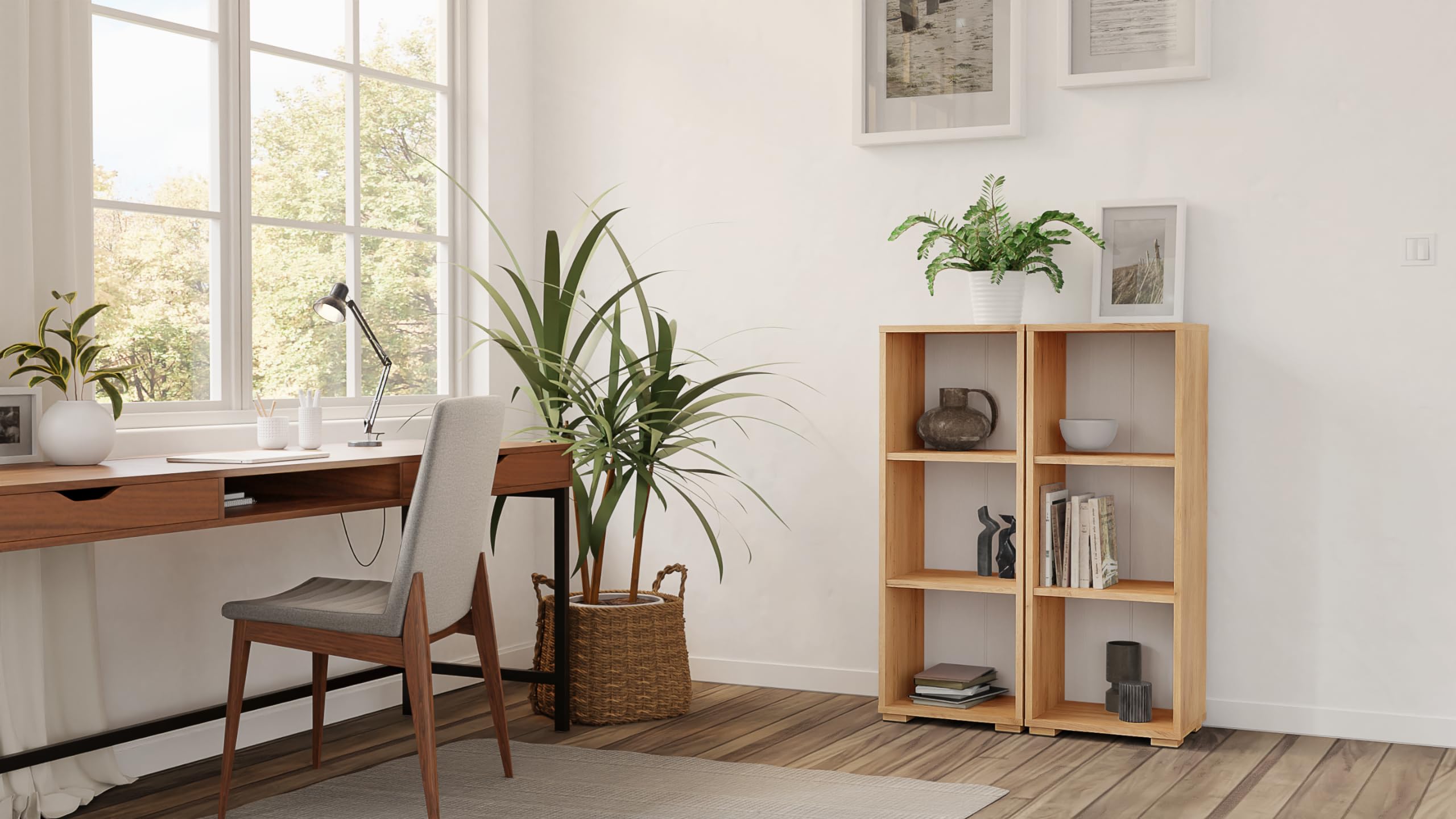 Regal Goldene Eiche 40 cm Breit - Bücherregal Holz – Büromöbel 40x30x106cm – Bücherschrank 3 Fächer – Büro Ordnerregal