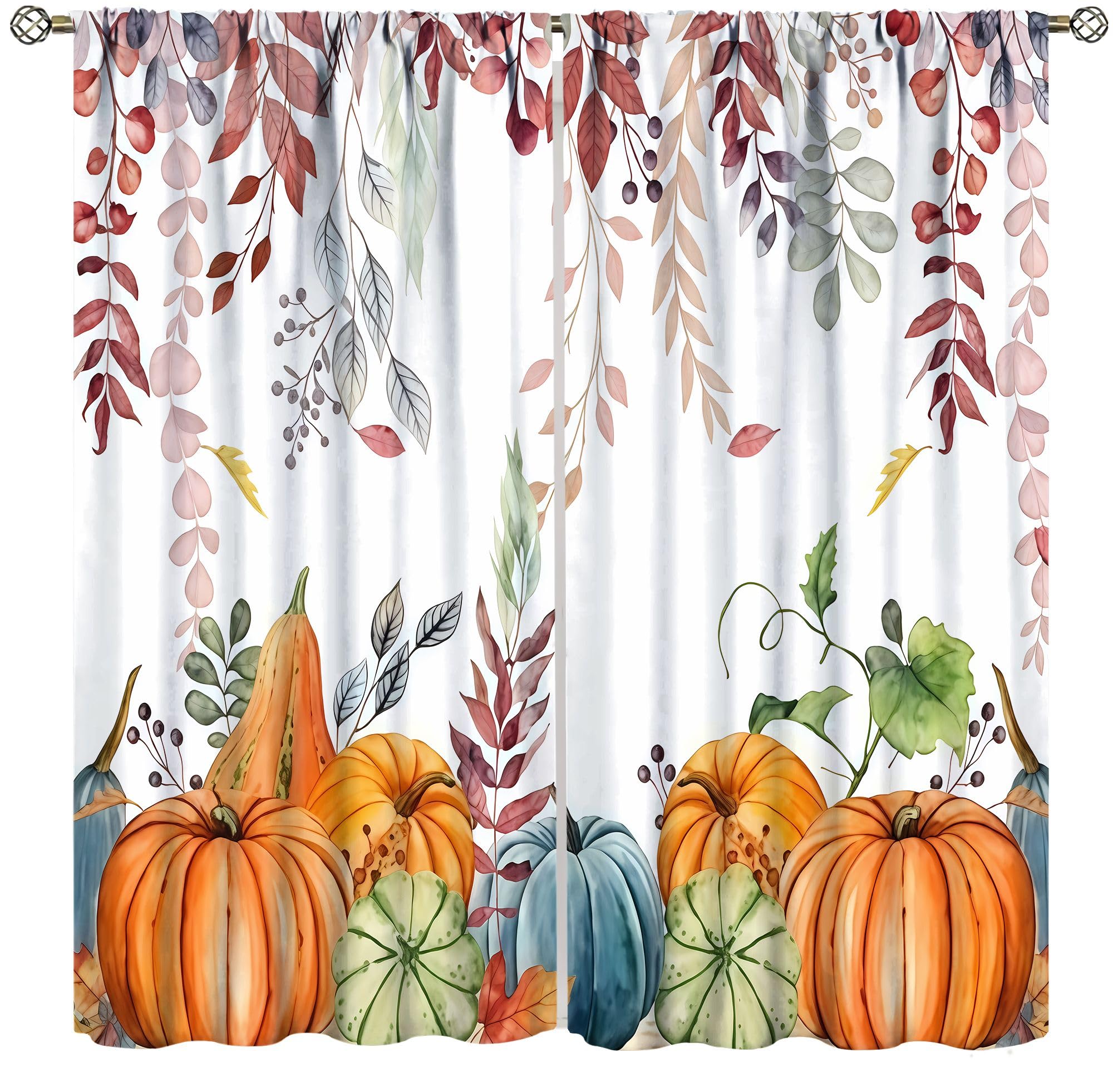 Rideaux de cuisine d'intérieur haut de gamme feuilles aquarelles