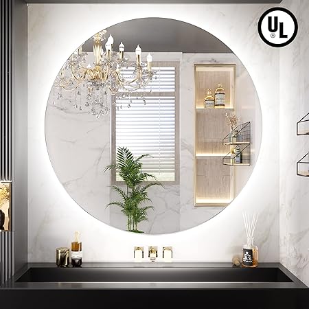 Amazon.com: BuLife 32 Inch Round LED Bathroom Mirror Backlit Anti-Fog ...