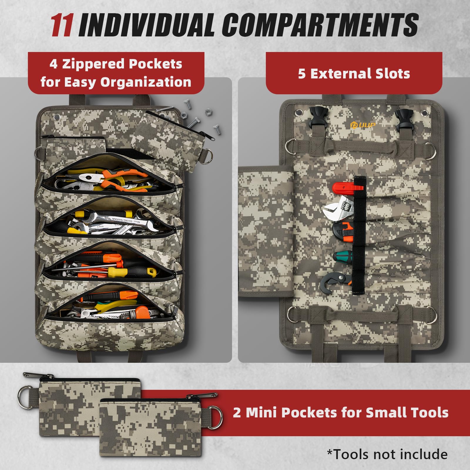 Snapklik.com : Tool Bag Roll Up, UUP Heavy Duty Rolled Empty Tool ...