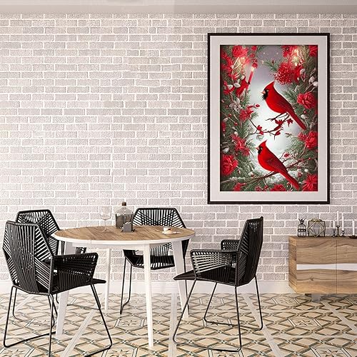 Miniatura 6 de JFYHAB Kits de pintura de diamantes 5D para adultos, kit cardenal norteamericano de perforación completa, pintura de diamantes de imitación, taladro