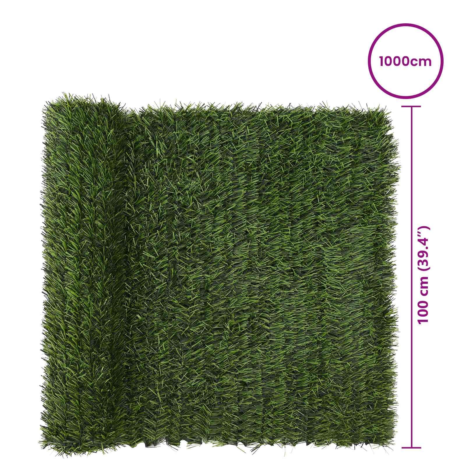 vidaXL Recinzione Artificiale Verde chiaro 1 x 10 m PVC e Acciaio, Recinzione in erba artificiale, schermo per patii, pannelli rettangolari, proteggi il tuo giardino all'aperto