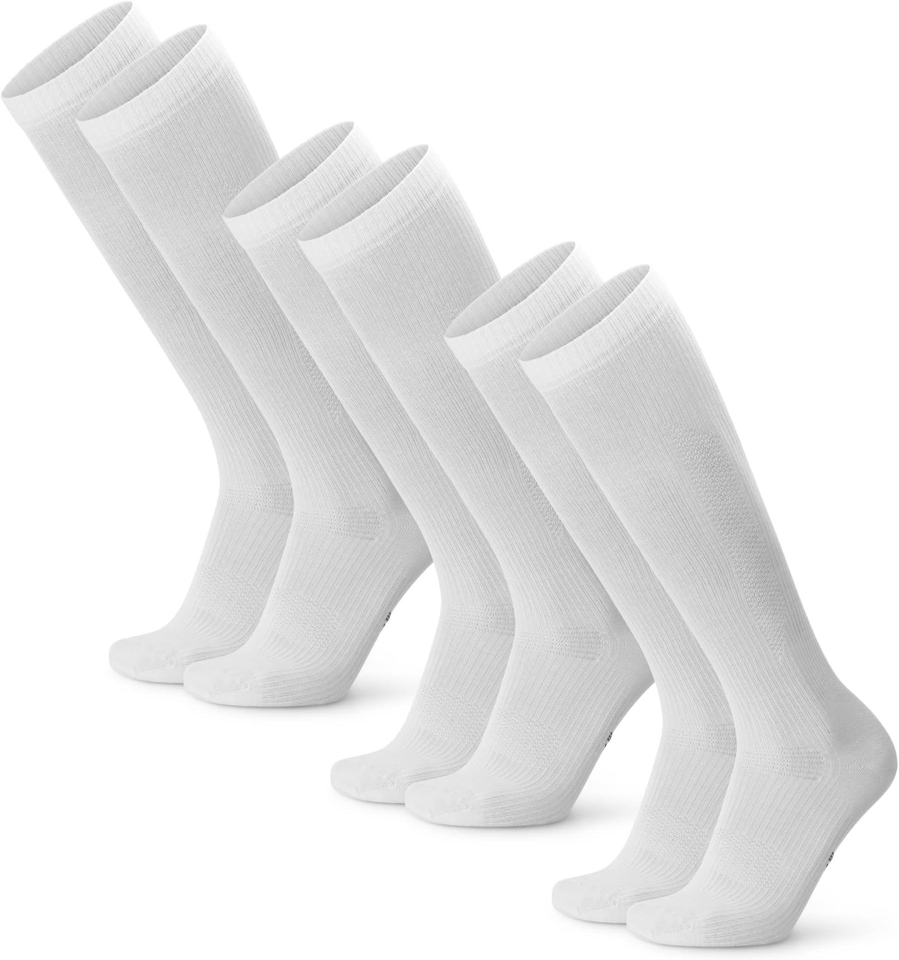 DANISH ENDURANCE Compression Socks, Organic Cotton Flight Socks, 14-18 mmHg, Support for Swollen Feet, Nurses, Pregnancy, Graduated Compression, Men & Women, Unisex, 3 Pack