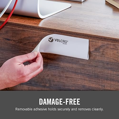 Miniatura 10 de VELCRO Brand Fundas para cables. Organiza cables desordenados en el escritorio, detrás de la TV o la consola de juegos. 16 pulgadas (2 x 8 pulgadas)