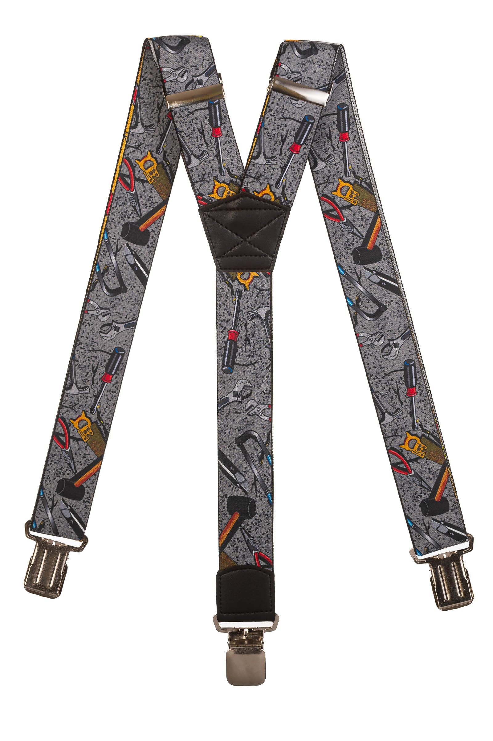Olata Heavy Duty Tool Pattern Braces/Suspenders - Grey, 4cm - Y-Shape
