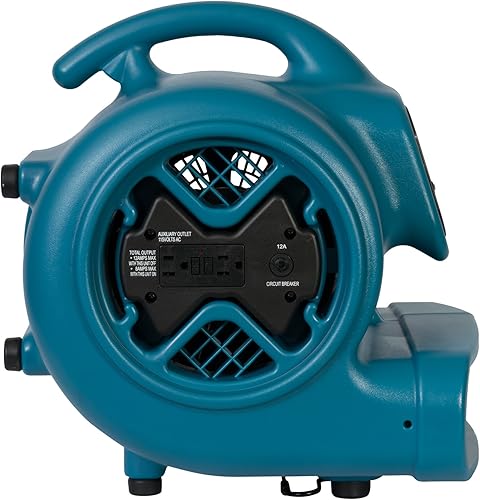 Miniatura 114 de XPOWER P-630HC Pro 1/2 HP 2800 CFM Movimiento de aire centrífugo, secadora de alfombras, ventilador de piso, soplador, mango telescópico y ruedas
