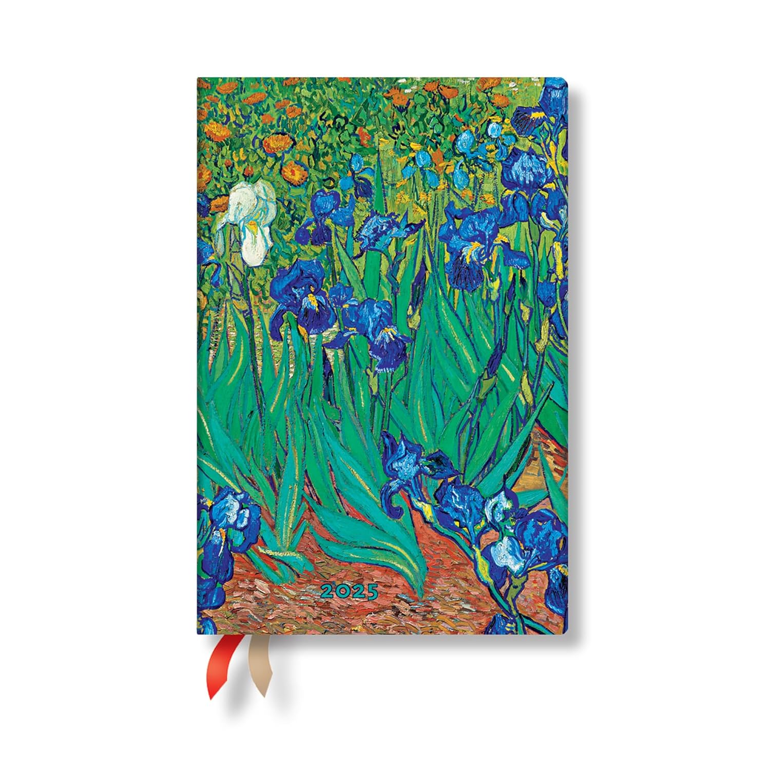 Paperblanks | 2025 Weekly Planner | Van Gogh Irises | Van Gogh Irises | 12-Month | Mini | Horizontal | Elastic Band | 160 Pg | 100 GSM