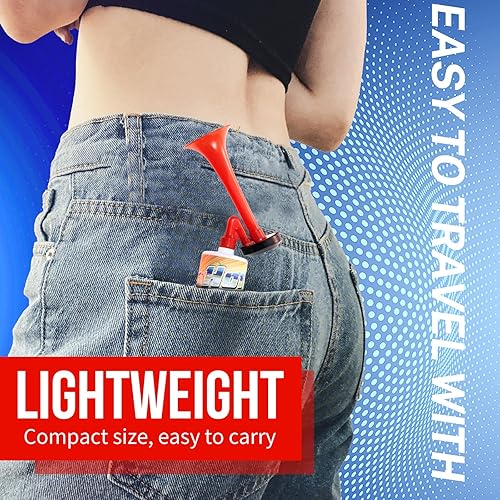 Miniatura 3 de 5 piezas de bocina de aire mini con bomba de mano, bocinas de aire para eventos deportivos, celebraciones, regalos divertidos para fiestas de