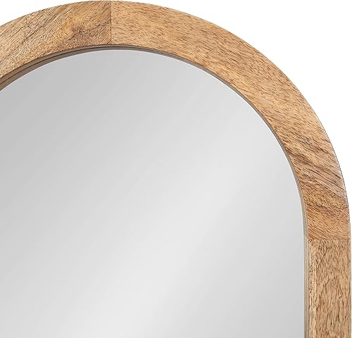 Miniatura 3 de Kate and Laurel Hutton Espejo cápsula enmarcado de madera con estante 12 x 24 pulgadas natural