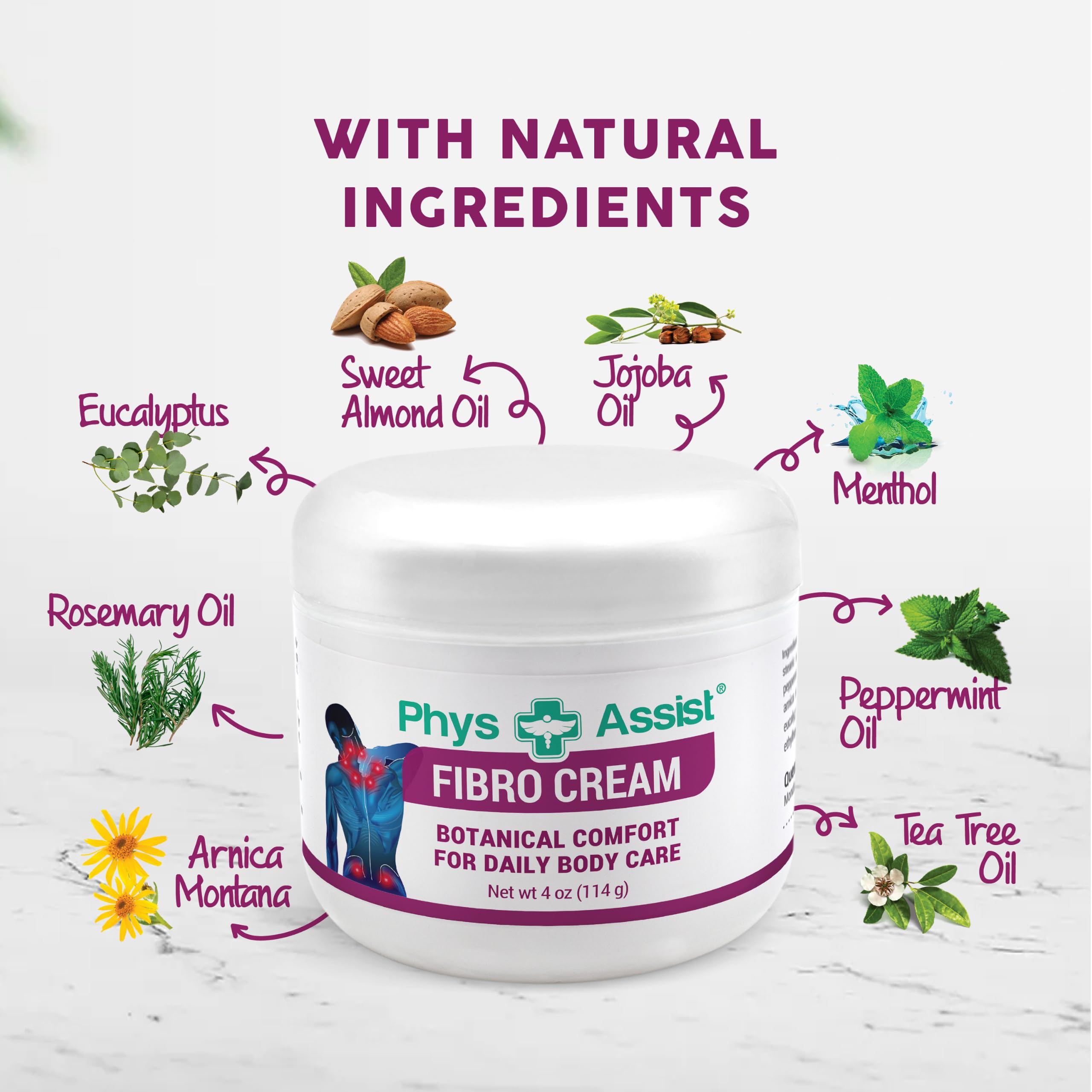 PhysAssist 4 oz Fibromyalgia Cooling Botanical Cream