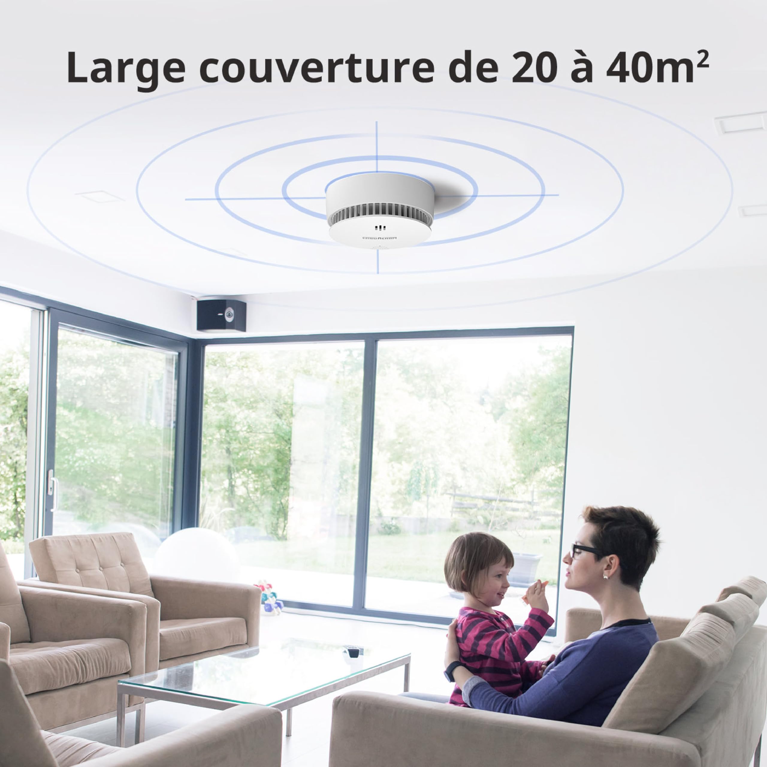 Detecteur de Fumée Connecté, Pile de 10 Ans, Detecteur de Fumée, Alarme Incendie Détecteur Fumée, Alarme Incendie Conforme à la Norme EN14604 (3 Pcs)