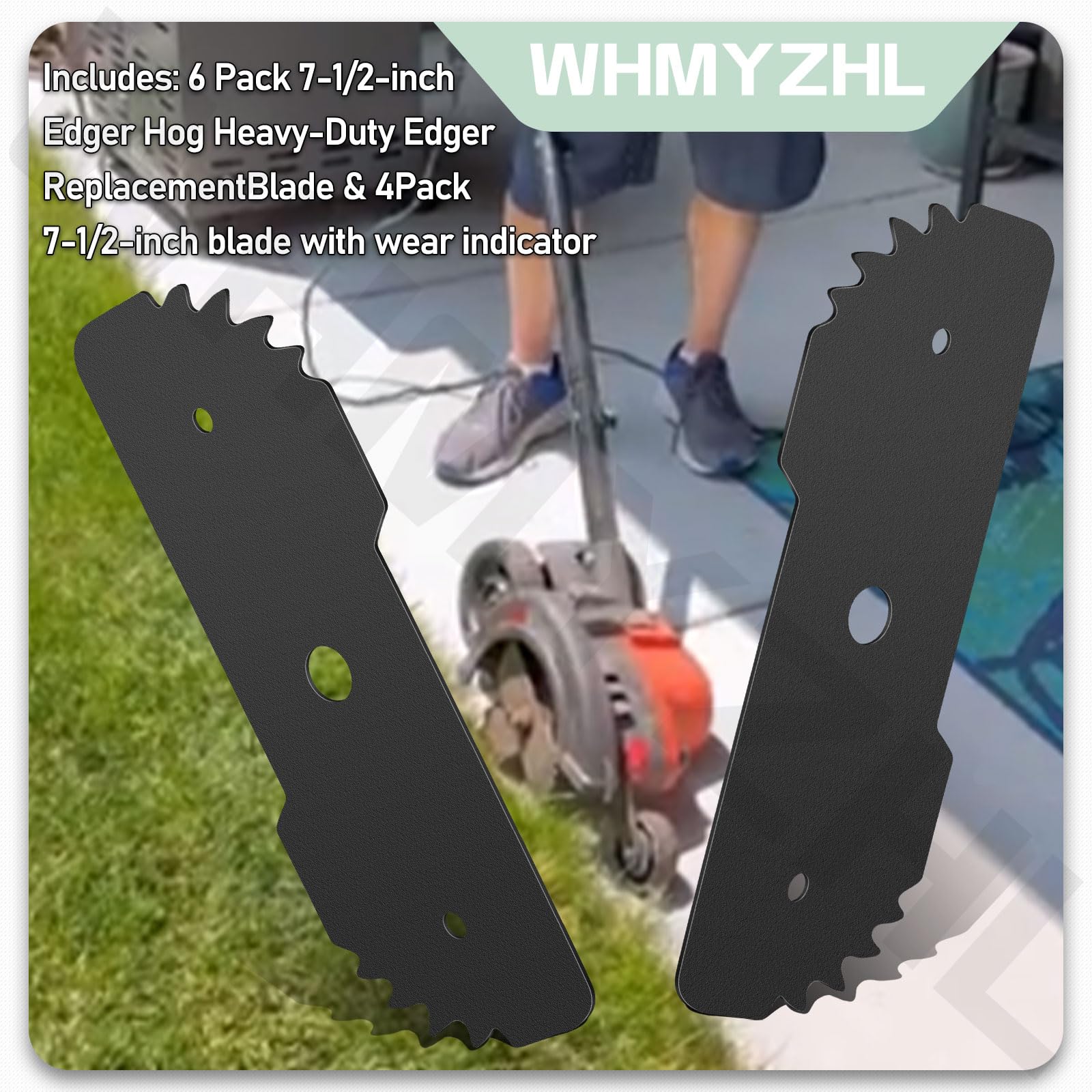 Paquete de 6 cuchillas de repuesto EB-007 de 7-1/2 pulgadas Edge Hog Heavy compatibles con Black Decker LE750 LE710 LE760FF LE760/Craftsman CMEED400 - Cuchillas de repuesto para