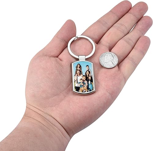 Miniatura 7 de AllerPierce Llavero personalizado personalizado con impresión de foto, llavero con imagen grabada, texto, regalos, Colgante rectangular (foto +
