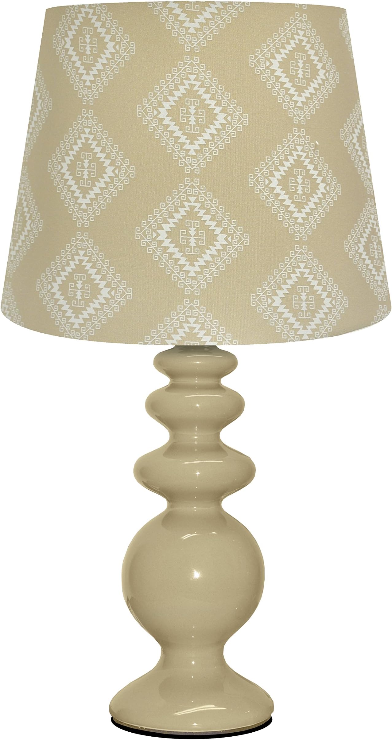 Urban Lifestyle Porcelain Lamp with Zuni Lamp Shade with CFL Bulb, Taupe