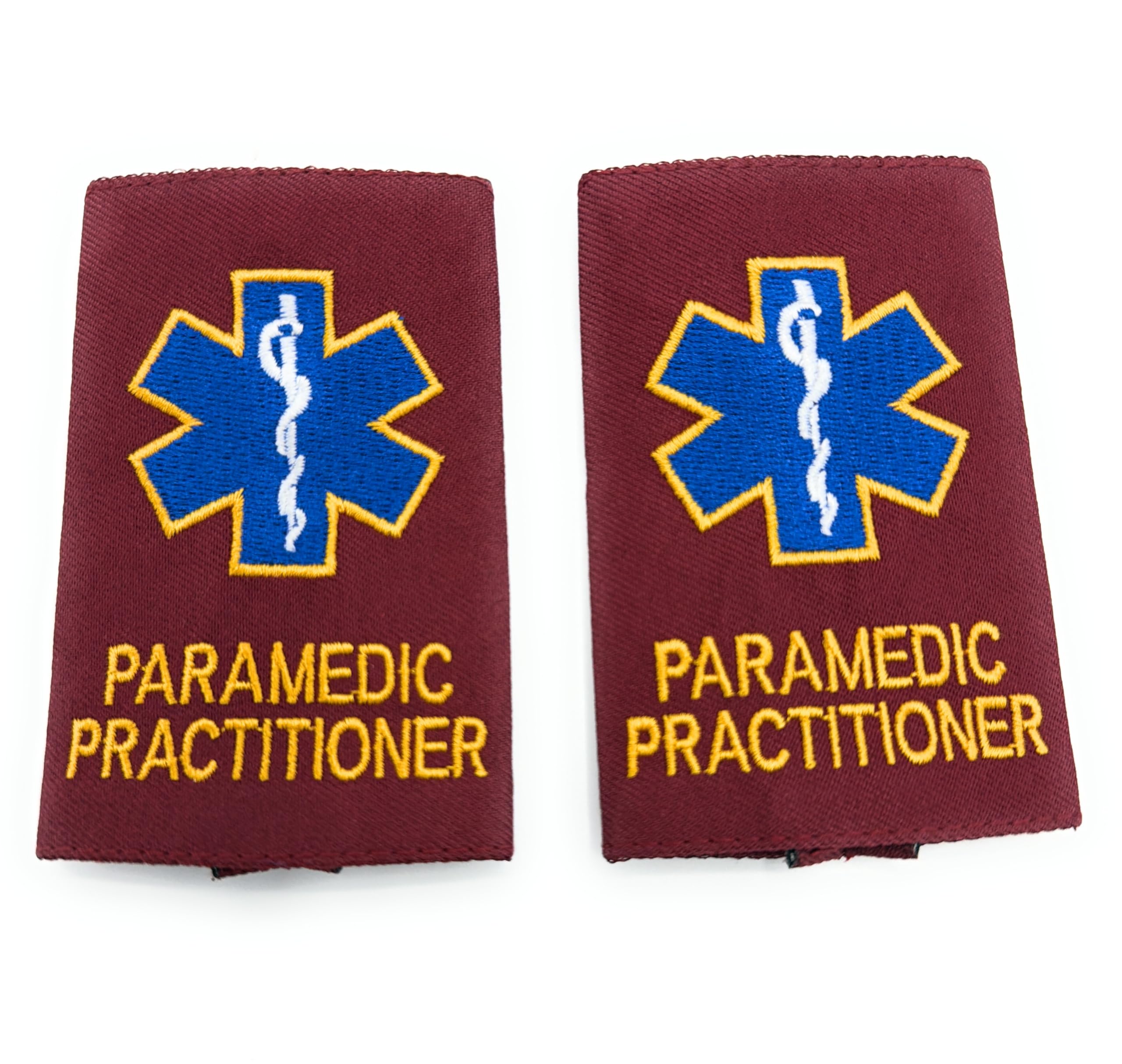 Uniform Store London Unisex Red Medical Epaulettes Healthcare Sliders On Paramedic Practitioner