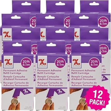 Xyron 150 Refill Cartridge 12/Pkg, 1.5"X20 Permanent 12 Pack