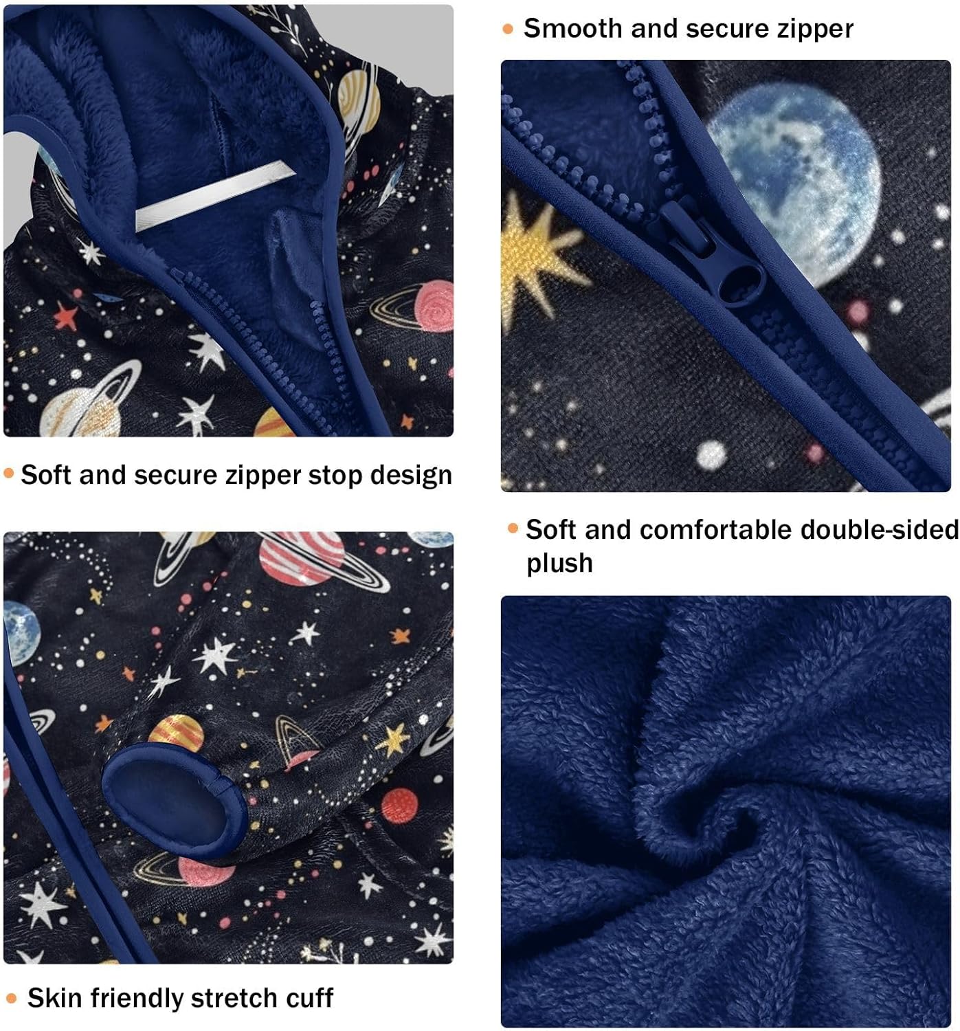 GuoChe Toddler Fleece Jacket with Hood Children Clothing Navy Blue Baby Zipper Hoodie 3T